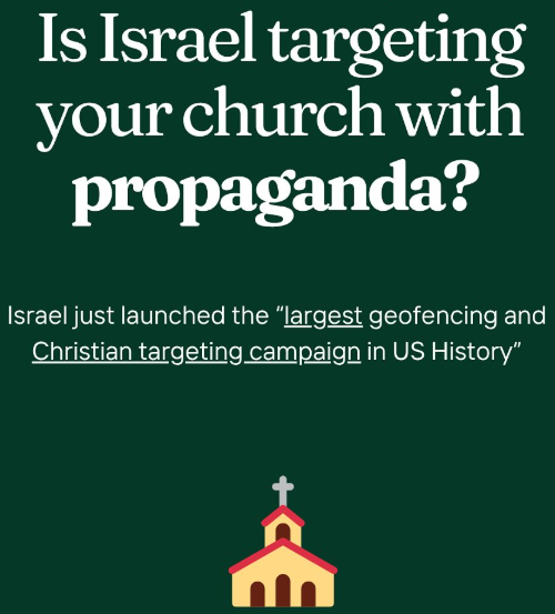 Israel just launched the largest Christian targeting campaign in US history.